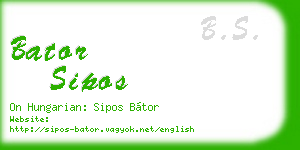 bator sipos business card